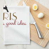 Parijs is altijd een goed idee theedoek (Quarter Fold)