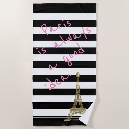 Parijs is altijd een goed idee voor een strand han strandlaken (Voorkant)