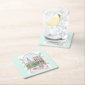 Parijs is een goed idee vierkante kartonnen onderzetter (Insitu)