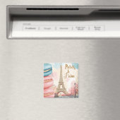 Parijs, Je T'aime - Eiffeltoren met macarons Magneet (Insitu (Vaatwasser))