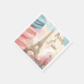 Parijs, Je T'aime - Eiffeltoren met macarons Servet (Hoek)