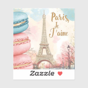 Parijs, Je T'aime - Eiffeltoren met macarons Sticker