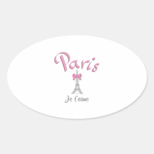 Parijs - Je t'aime (ik hou van je) Ovale Sticker