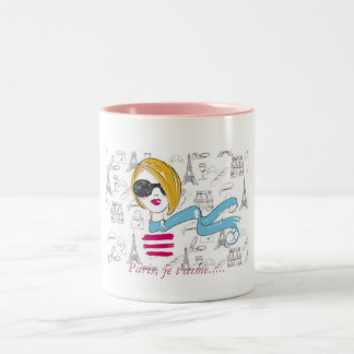 Parijs, je t'aime..... tweekleurige koffiemok