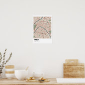 Parijs Kaart Poster - Frankrijk  Kaart Stijl (Keuken)