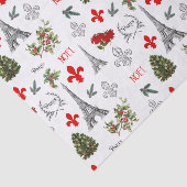 Parijs Kerst Eiffeltoren White Tissue Paper Tissuepapier (Detail)