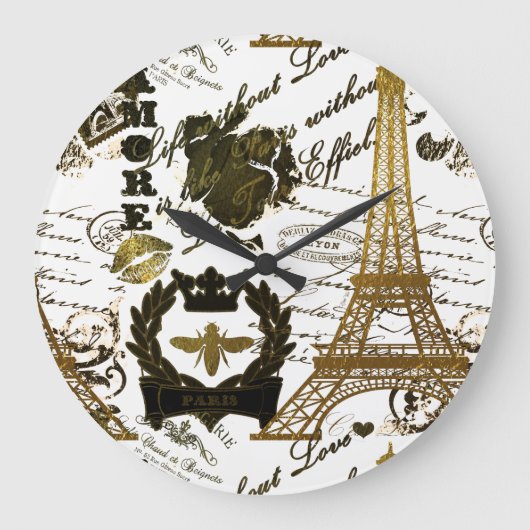 Parijs: La Tour Eiffel Grote Klok (Voorkant)