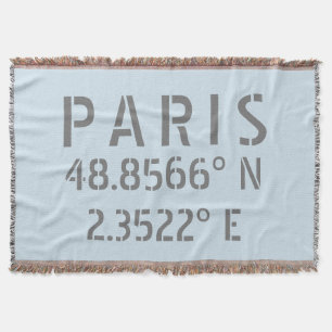 Parijs Latitude-lengtecoördinaten Deken