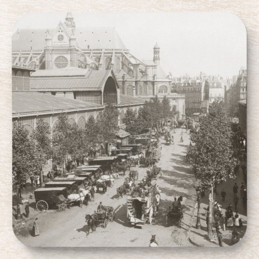 Parijs: Les Halles, C1900 Bier Onderzetter (Voorkant)