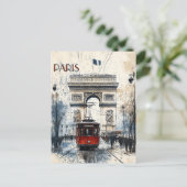  Parijs met de Arc de Triomphe Briefkaart (Staand voorkant)