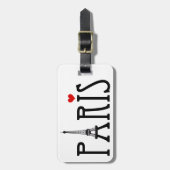 Parijs met Eiffeltoren en rode hart Bagagelabel (Voorkant verticaal)