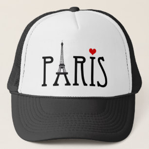 Parijs met Eiffeltoren en rood hart Trucker Pet
