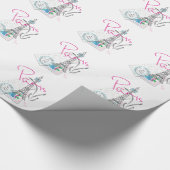 PARIJS met liefde - Eiffeltoren en -brief Cadeaupapier (Hoek)