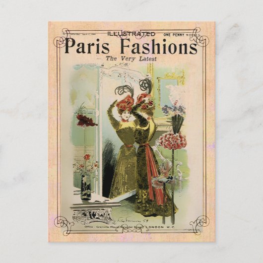 Parijs Modes 2- Briefkaart / Uitnodiging / RSVP (Voorkant)