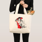 Parijs modieuze vrouw illustratie grote tote bag (Voorkant (product))