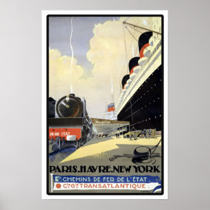 Parijs naar New York Poster