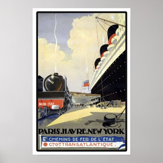 Parijs naar New York Poster (Voorkant)