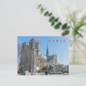 Parijs Notre Dame Kathedraal uitzicht briefkaart (Staand voorkant)