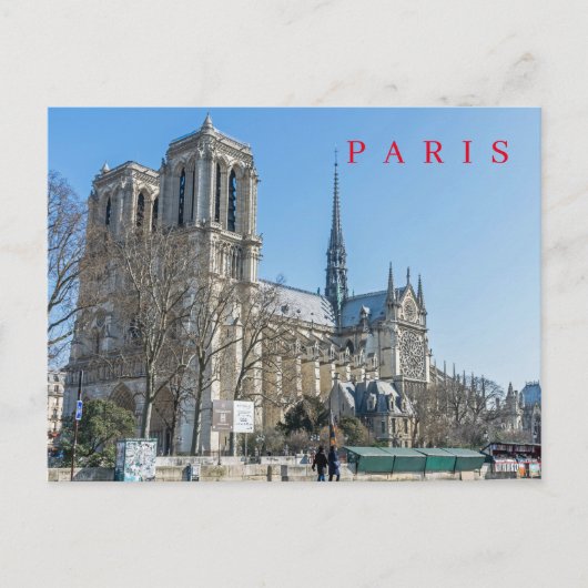 Parijs Notre Dame Kathedraal uitzicht briefkaart (Voorkant)