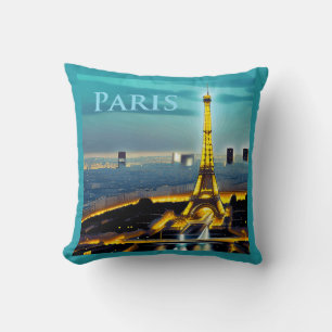 Parijs onder een Turquoise Blue Twilight Sky Kussen