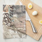  Parijs ontkoppeling Landmarks typografie Theedoek (Quarter Fold)