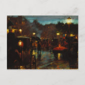 Parijs op Night Canvas Print Briefkaart (Voorkant)