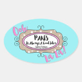 "Parijs" Ovale Sticker (Voorkant)