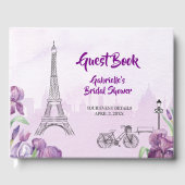Parijs Paarse Iris Franse Special Event Gastenboek (Voorkant)