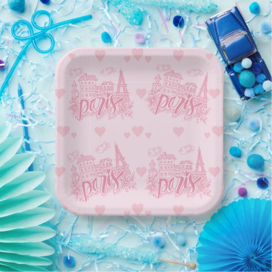 Parijs papieren bordje (Feest)