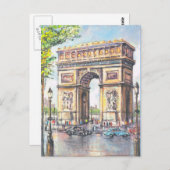  Parijs, Paris Arc de Triumphe; Briefkaart (Voorkant / Achterkant)