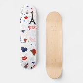 Parijs patroon met Eiffeltoren Skateboard (Voorkant)