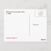 Parijs, Place de la Concorde Briefkaart (Achterkant)