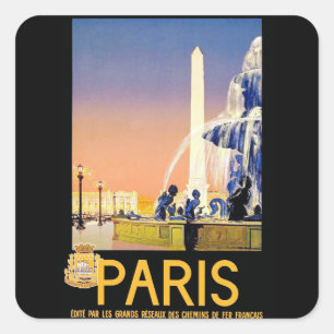 Parijs ~ Place del la Concorde Vierkante Sticker