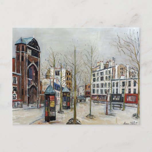 Parijs, Place des Abbesses; Utrillo Briefkaart (Voorkant)