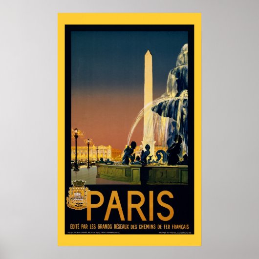 Parijs - Poster voor reizen met Vintage (Voorkant)