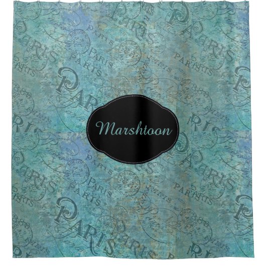 Parijs Postmarks Blauwgroen het Gordijn van de Do (Voorkant)