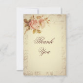 Parijs Postmarks Chic Rozen Dank u Bedankkaart (Voorkant)