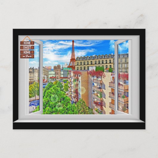 Parijs-raam Briefkaart (Voorkant)