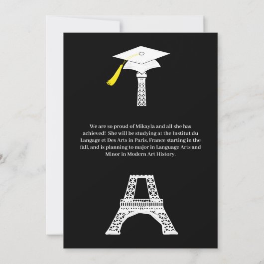 Parijs Rainbow Franse Eiffel Tower Graduparty Kaart (Achterkant)