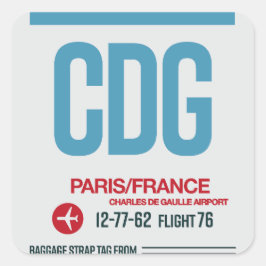 Parijs - Reis Tag Vierkante Stickers