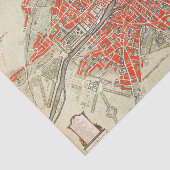 Parijs reiskaart. Oude stad. Retro France Tissuepapier