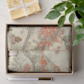 Parijs reiskaart. Oude stad. Retro France Tissuepapier