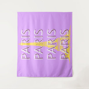 Parijs, reiskunst, minimalistisch, pastelreiskunst wandkleed