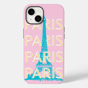 Parijs Reiskunst, Reiskunst, Preppy, Roze Case-Mate iPhone 14 Hoesje