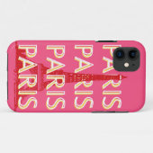 Parijs, Reiskunst, Retro Reiskunst, Roze Case-Mate iPhone Case (Achterkant (horizontaal))