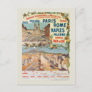 Parijs Rome Napels Vintage Poster 1905 Briefkaart