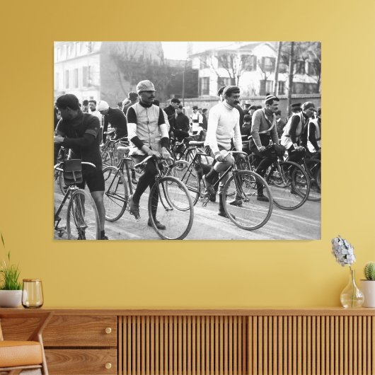 Parijs-Roubaix wielerwedstrijd 1907 kleur Redux Canvas Afdruk (Insitu (Woonkamer))