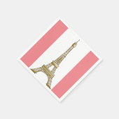 Parijs Roze Eiffeltoren Papieren servetten (Hoek)
