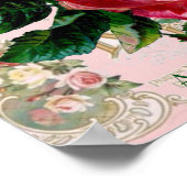 Parijs roze roze Poster dat je kunt personalisere (Hoek)