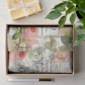  Parijs roze rozen Ephemera Weefpapier Tissuepapier (Geschenk)